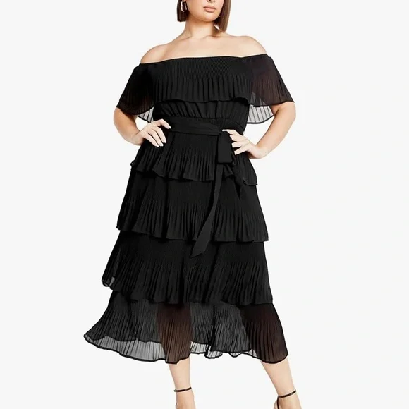 City Chic | Dresses | City Chic Black Offshoulder Tiered Midi Dress S Plus 6 | Poshmark City Chic | Dresses | City Chic Black Offshoulder Tiered Midi Dress S Plus 6 | Poshmark